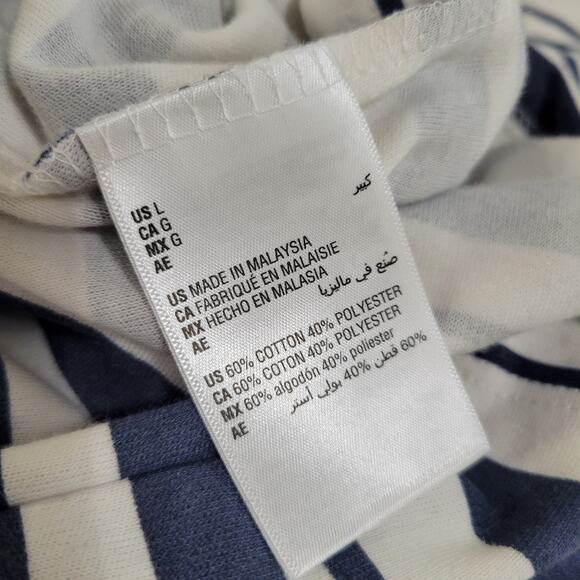 Style & Co Printed Boat-Neck Elbow Sleeve Dress Blue Stripe NWT Size Large - Picture 9 of 9